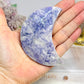 Purple Jade Carved Moon 9cm