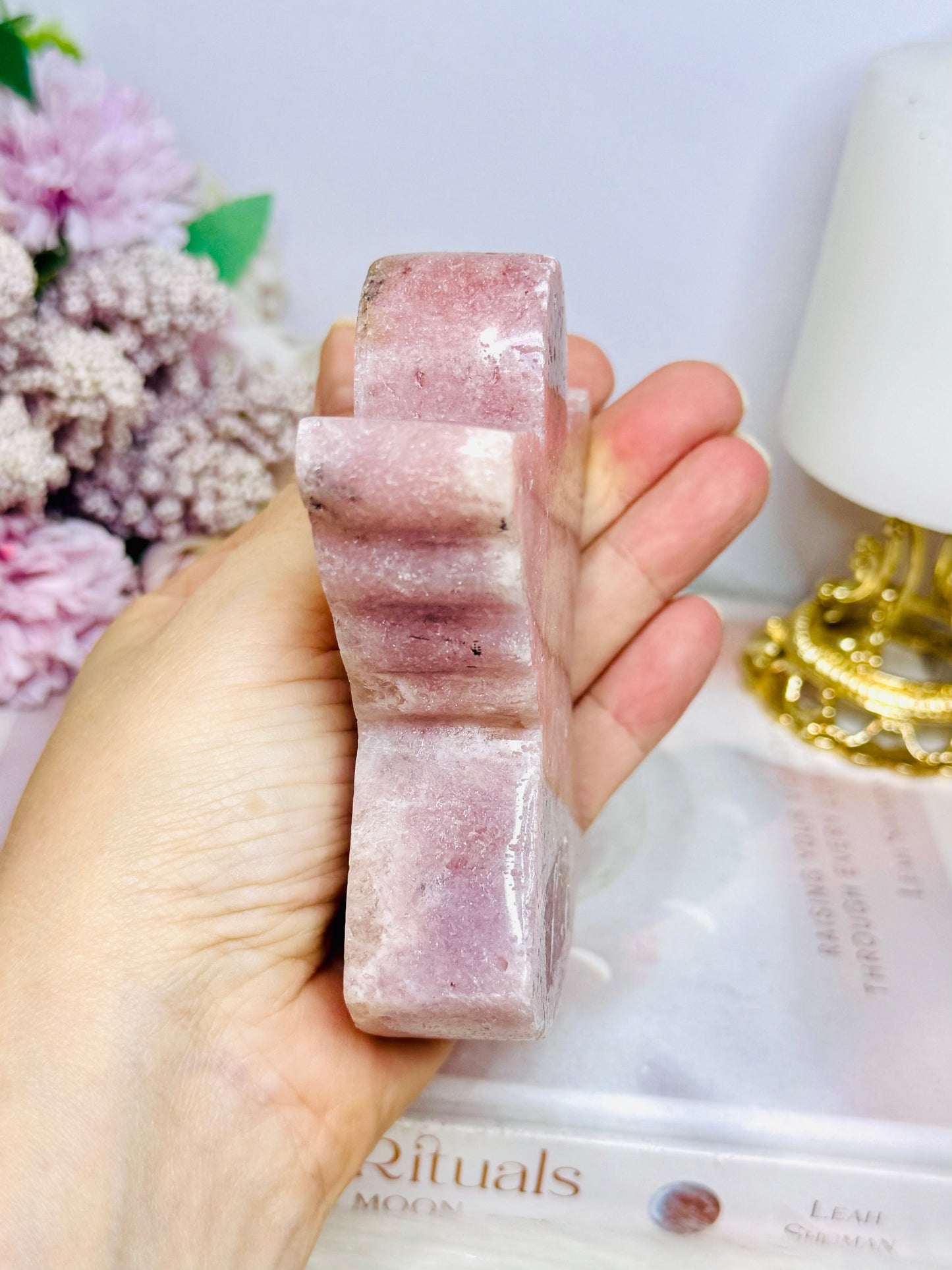 Chunky Pink Amethyst Carved Angel 10cm 341g