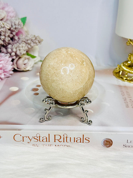 Peach Moonstone Sphere on Stand 240g