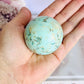 A Rare Stone ~ Genuine Inca Turquoise Sphere 142grams On Gold Stand