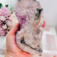 Druzy Pink Amethyst Slab 15cm On Stand