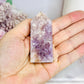 Rare Pink Amethyst X Flower Agate Tower 7cm