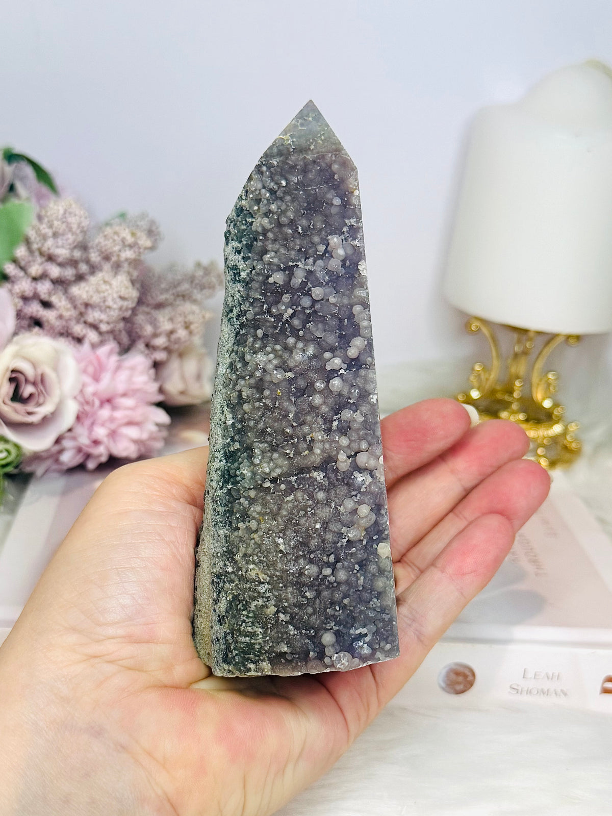 Natural Large Grape Chalcedony Agate Tower 13.5cm 397g