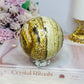 Large Orbicular Ocean Jasper Sphere On Stand 734g
