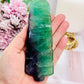 Beautiful Green Fluorite Carved Feather 14.5cm