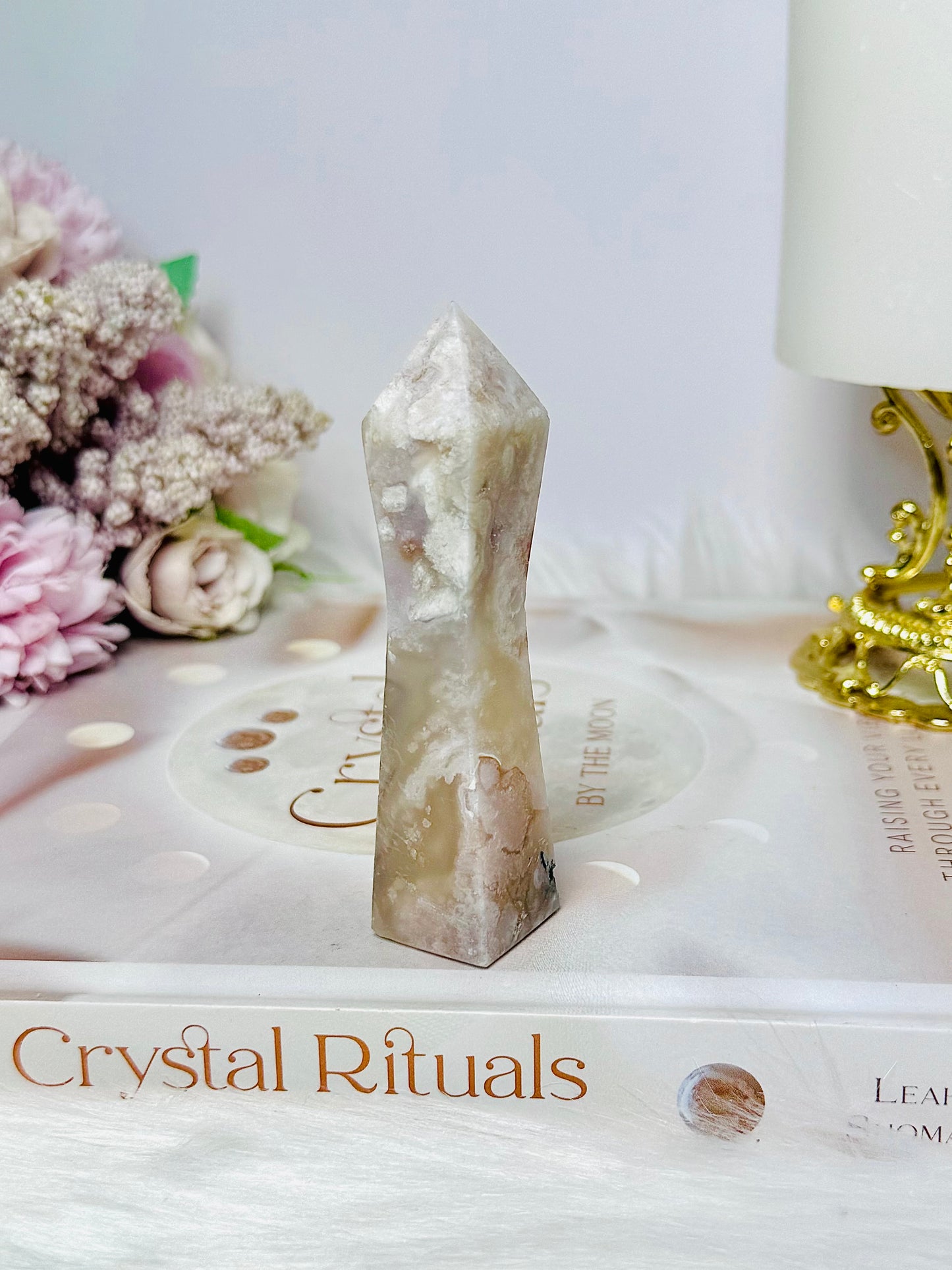 Flower Agate Tower 9cm