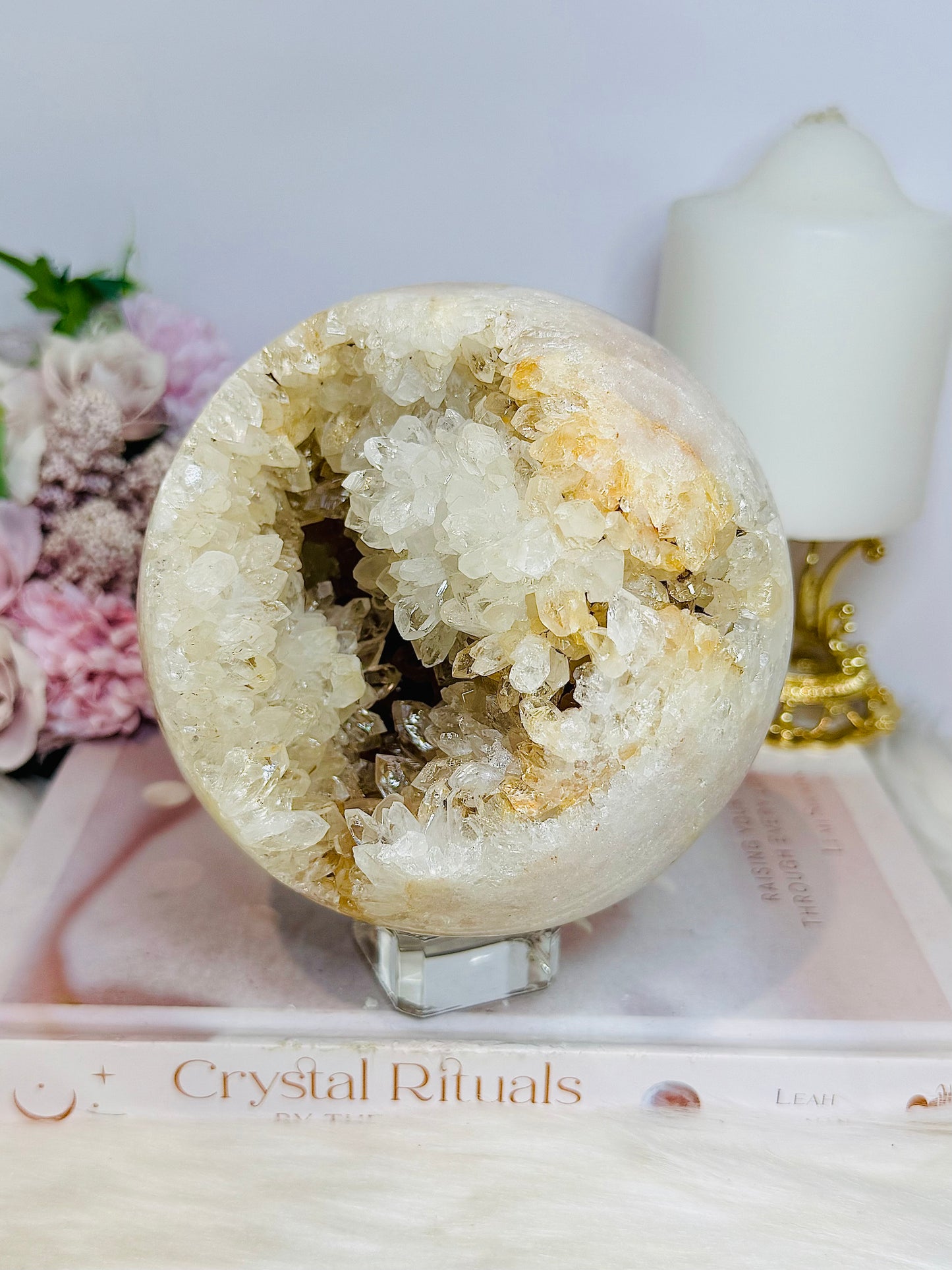 Huge Pink Amethyst Druzy Geode Sphere 11cm 1.86KG