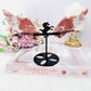 Stunning Pink Agate Druzy Carved Wings On Black Pegasus Stand 13.5cm