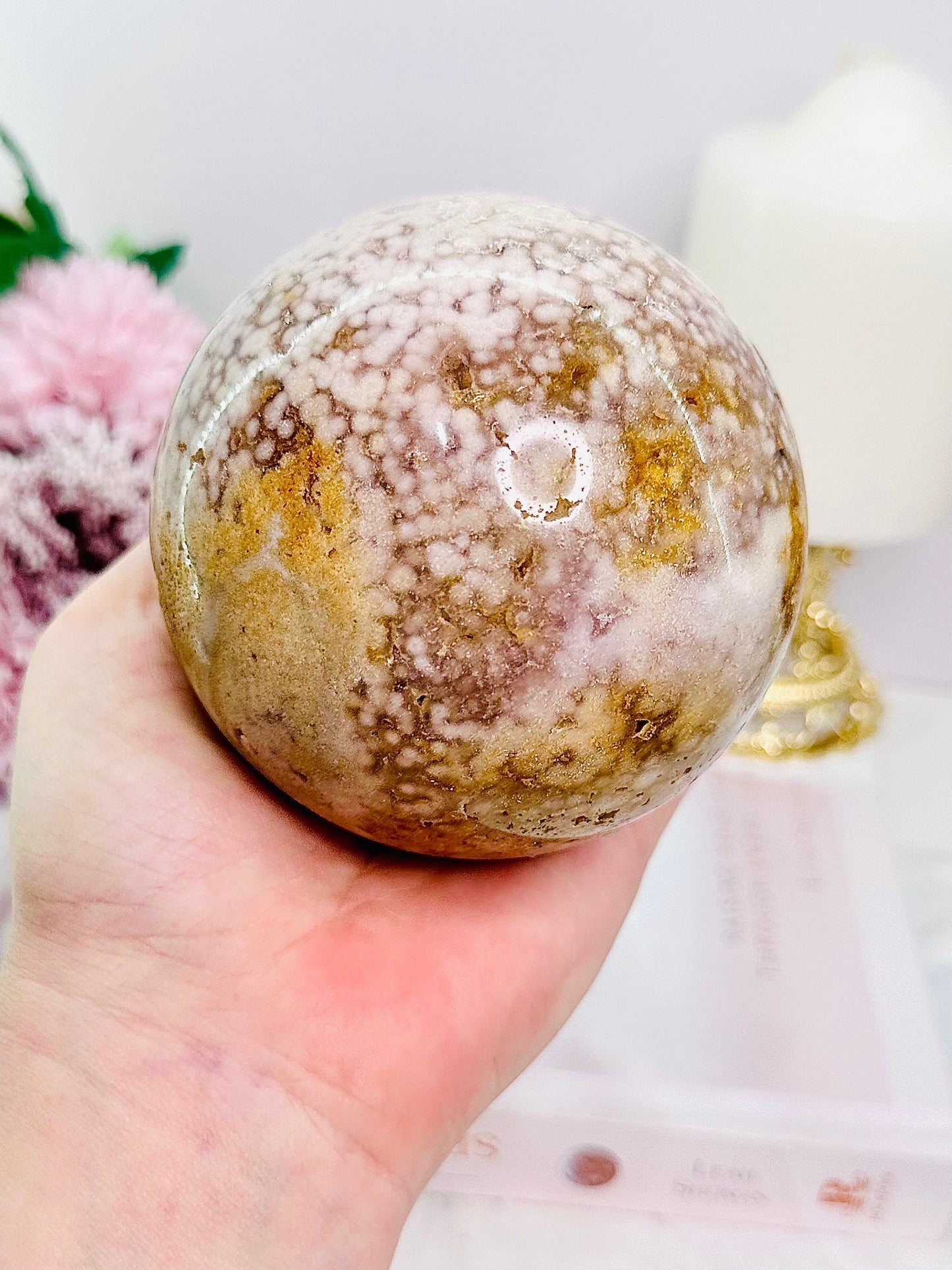 Large Pink Amethyst Druzy Sphere on Stand 9.5cm 837grams