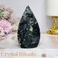 Black Panda Calcite Flame 10cm