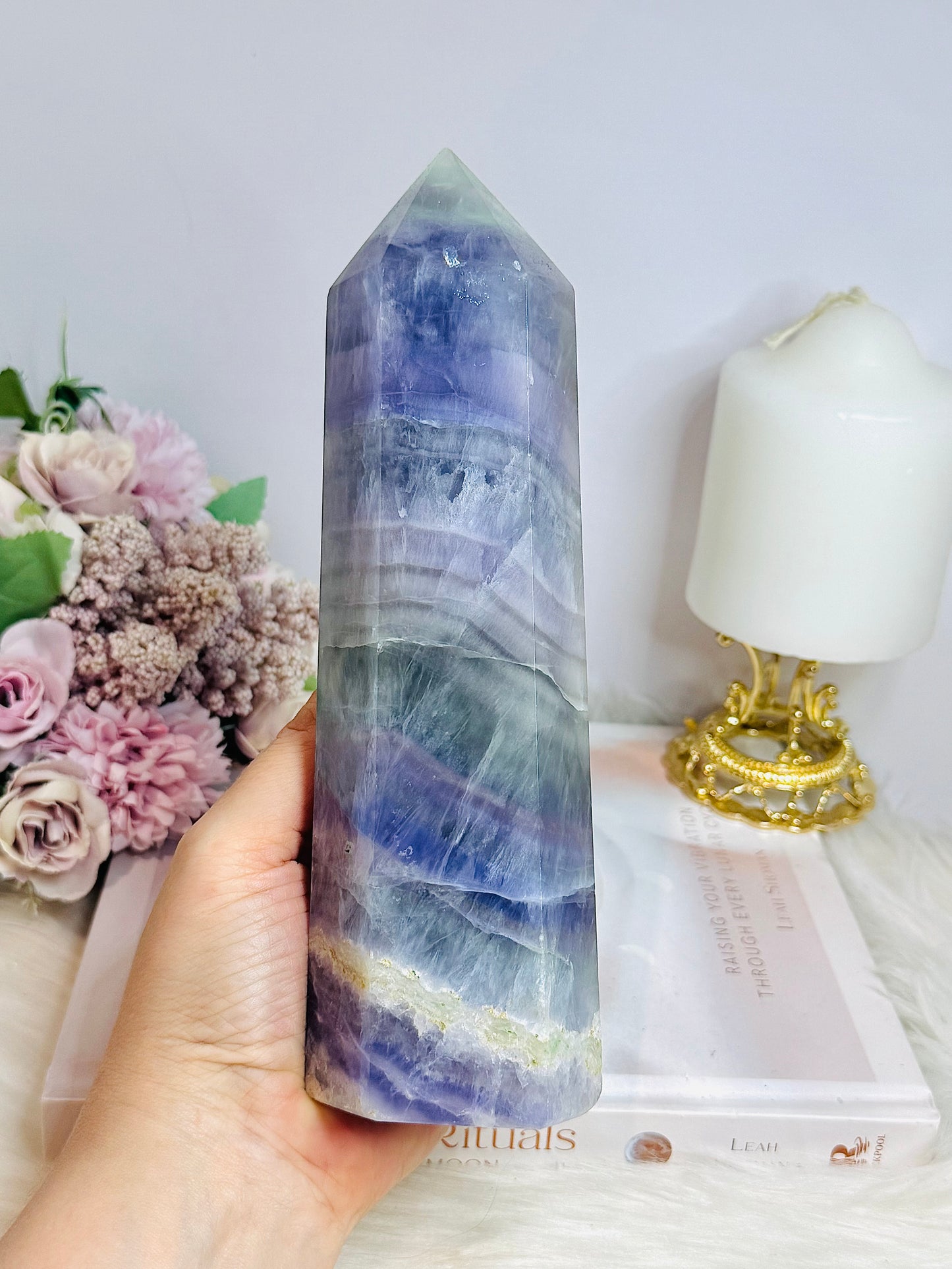 Large Pastel Fluorite Chunky Tower 21cm 1.17KG