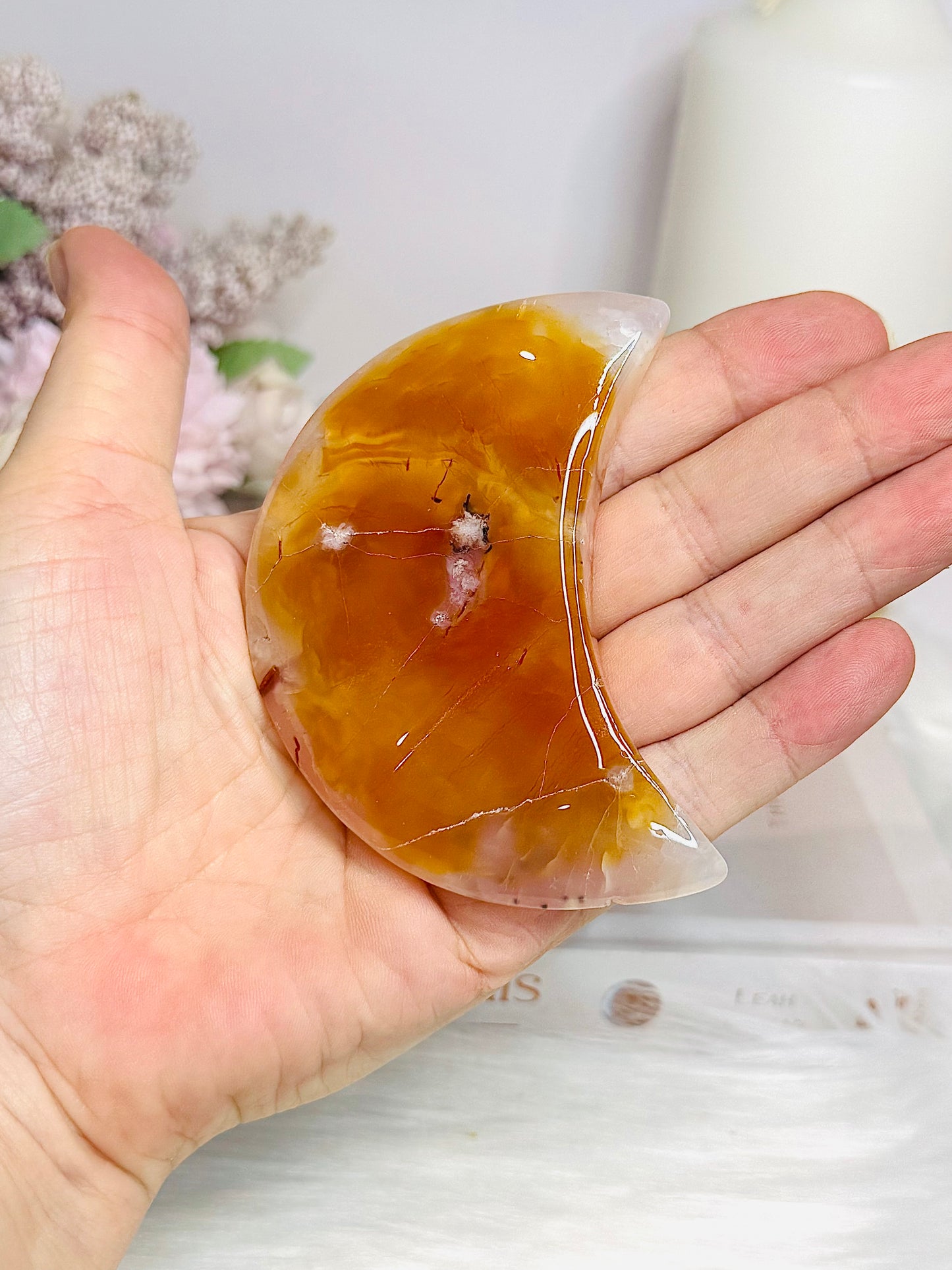 Carnelian Carved Moon 9cm