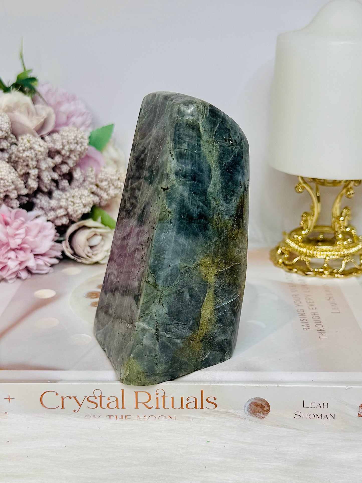Purple Flash Labradorite Freeform 12cm 835g (flash looks blue in pics but is purple)