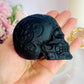 Beautifully Carved Black Tourmaline Skull with a Matt Finish 9cm