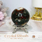 Druzy Red Moss Agate Sphere on Stand 303g
