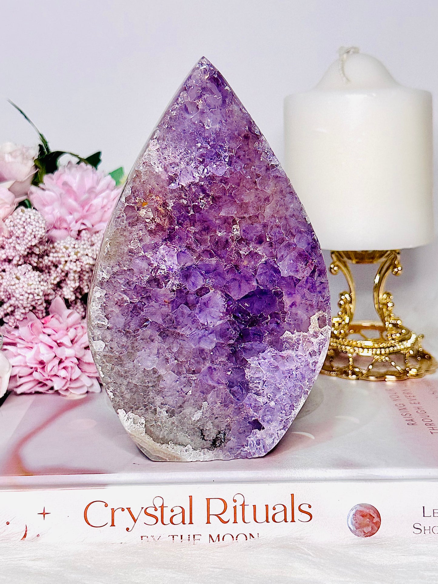 Luxury & Class!! Large Amethyst Carved & Polished Teardrop | Flame 637grams 16cm of Beauty