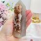 Flower Agate Tower 12cm Square Cut