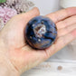 Blue Flower Agate Sphere on Stand 172g