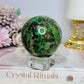 Ruby In Fuchsite Sphere UV Reactive On Stand 378g
