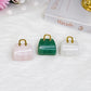 Set of 3 Carved Handbags ~ Rose Quartz, Clear Quartz & Aventurine