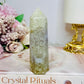 Green Flower Agate Tower 10cm