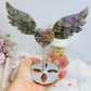 Purple Labradorite Heart with Wings ~ Each piece is full of flash 18cm