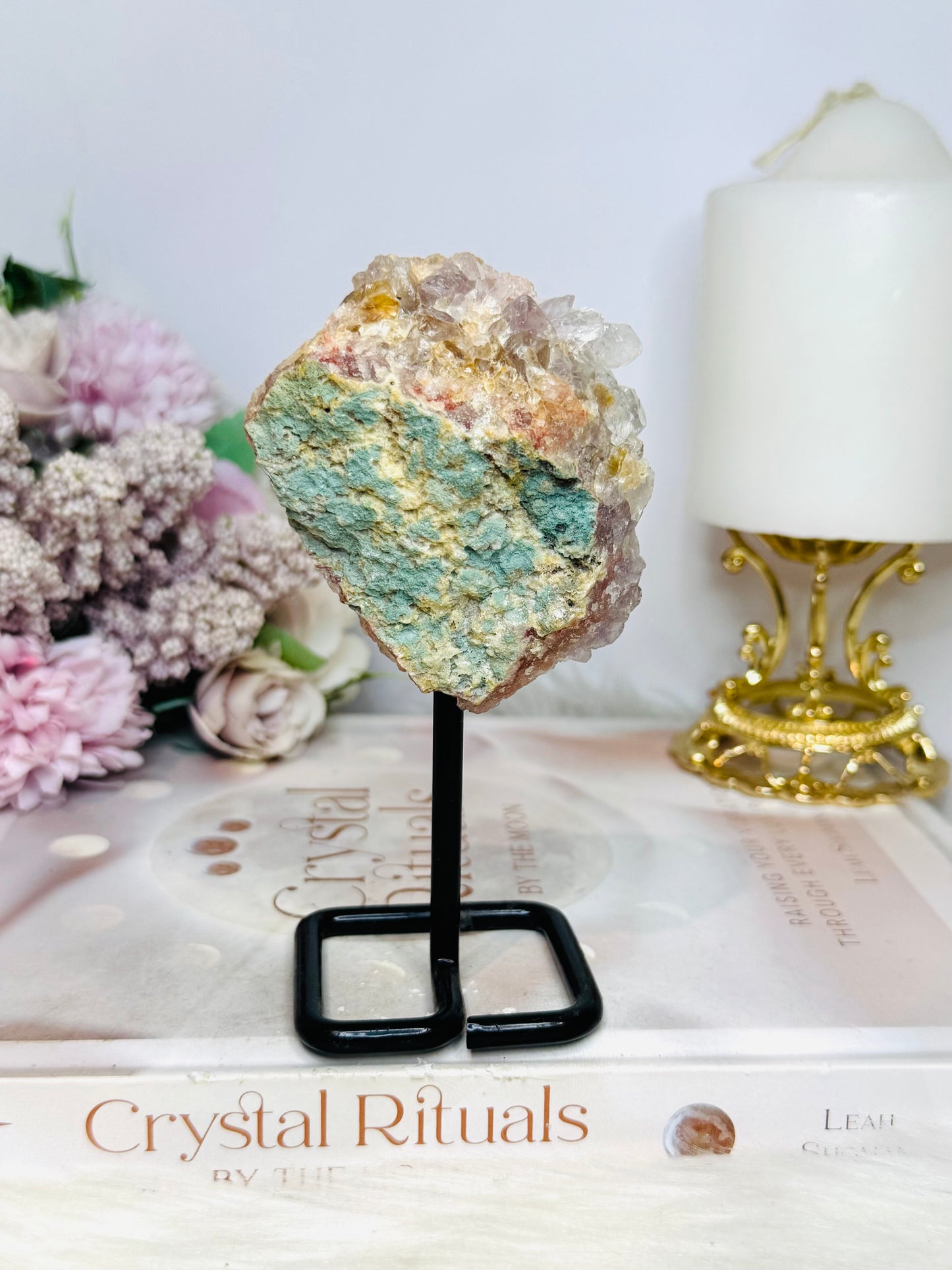 Druzy Pink Amethyst Cluster on Stand 13cm