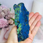 High Grade Azurite Slab with Malachite Inclusions on Stand 12cm