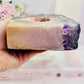 Large 908gram Chunky Pink Amethyst Candle Holder