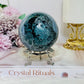 High Grade Druzy Amethyst | Agate Sphere on Stand 475g
