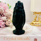 Beautiful Black Obsidian Carved Praying Hands with Beads 11cm