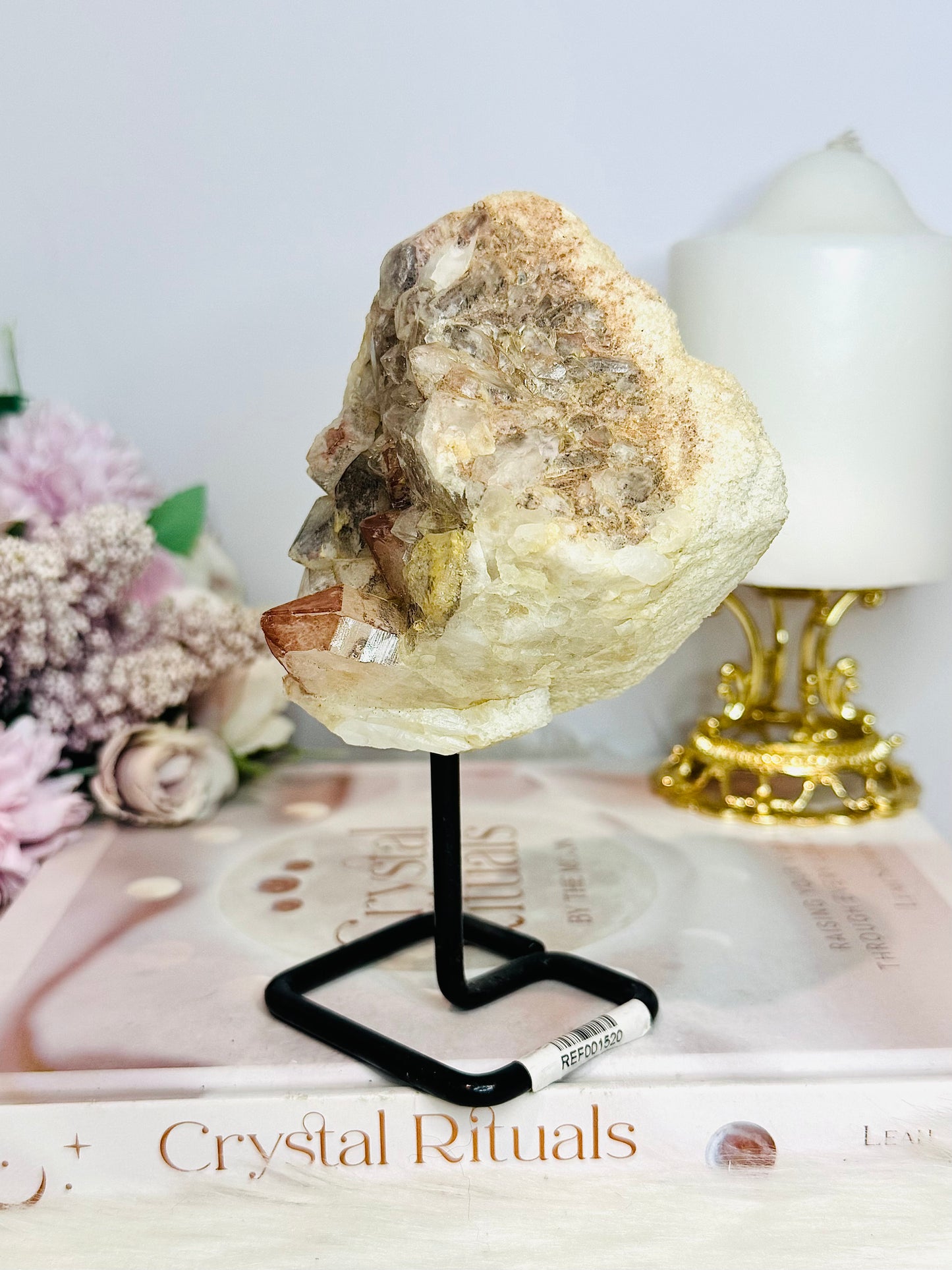 Large Natural Pink Lithium Cluster on Stand 15cm 482g