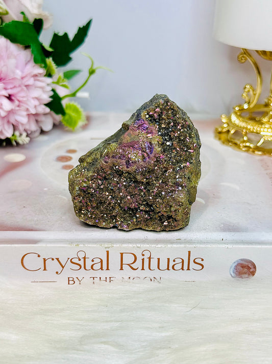 Aura Titanium Amethyst Quartz Cluster 70g