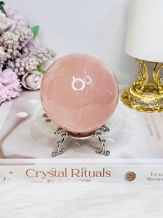 Large Rose Quartz Sphere on Stand 481g