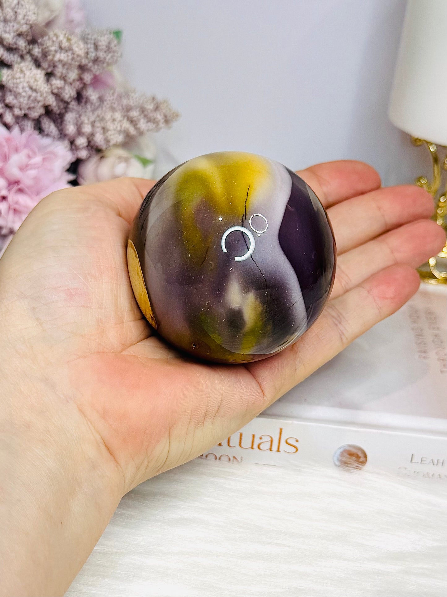 Mookaite Jasper Sphere on Stand 297g