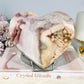 Large High Grade Pink Amethyst Heart with Sugar Druzy 15cm 790g