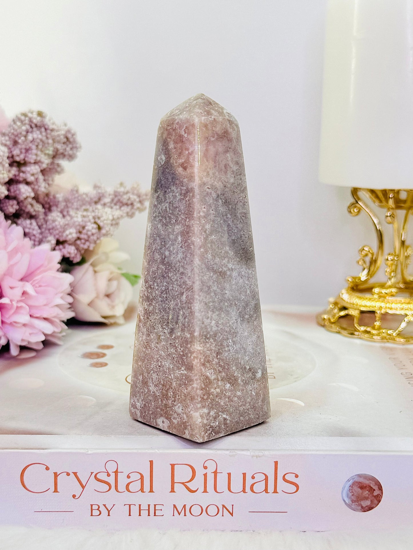 Natural 10cm Pink Amethyst Obelisk | Tower