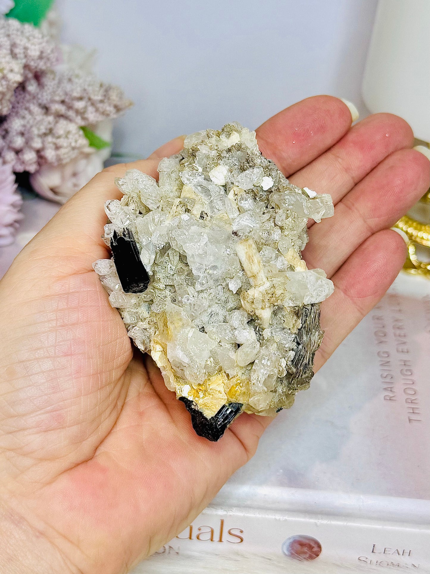 Natural Black Tourmaline in Quartz Specimen 172g