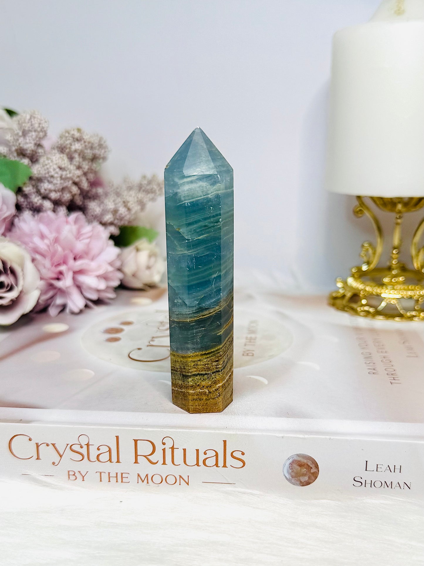 Natural Blue Onyx Tower 9cm