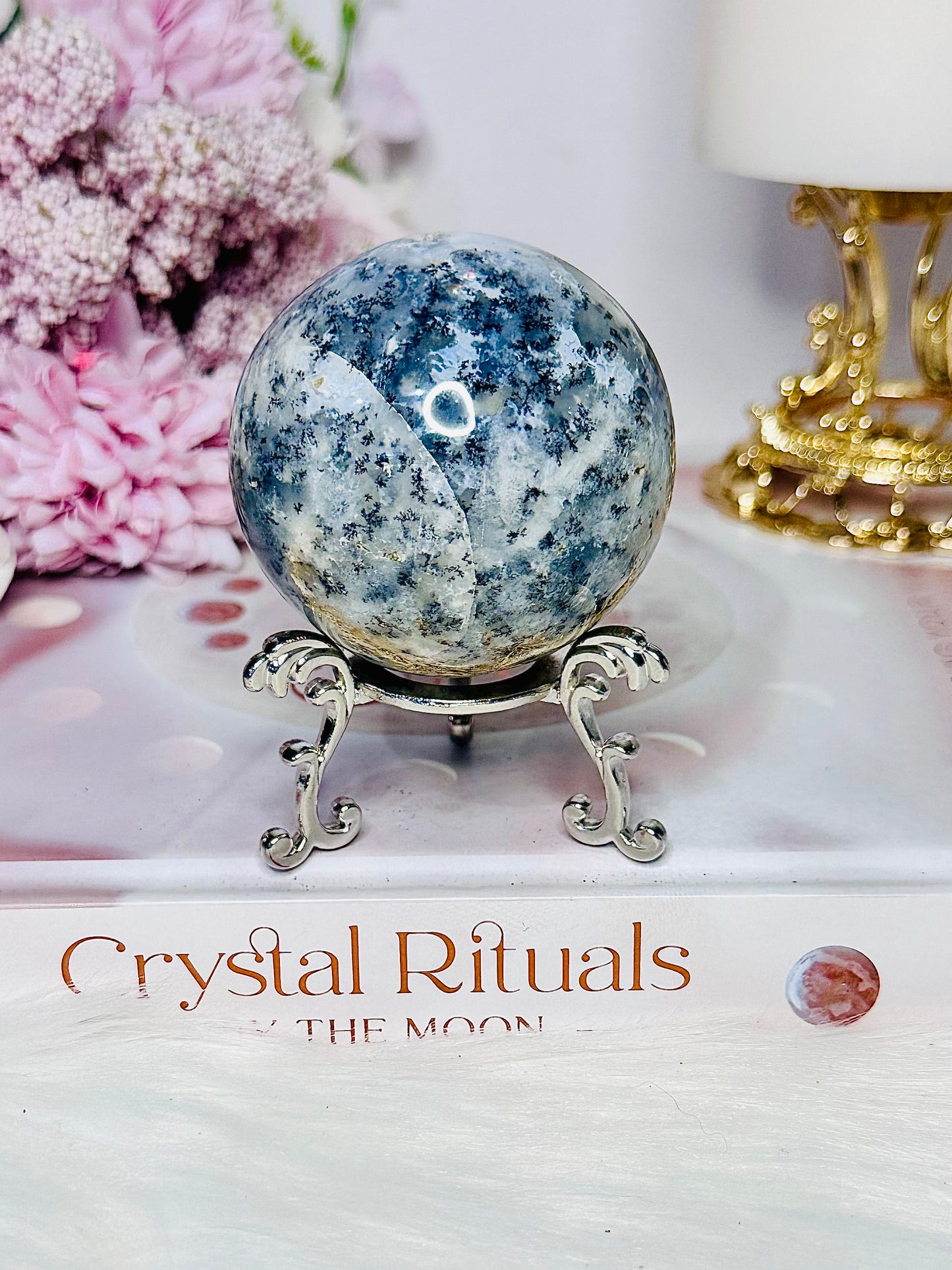 Personal Growth ~ Incredible Dentrictic Opal Sphere 5.5cm On Silver Stand