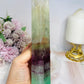 Tall Watermelon Fluorite Tower 21cm with Rainbows