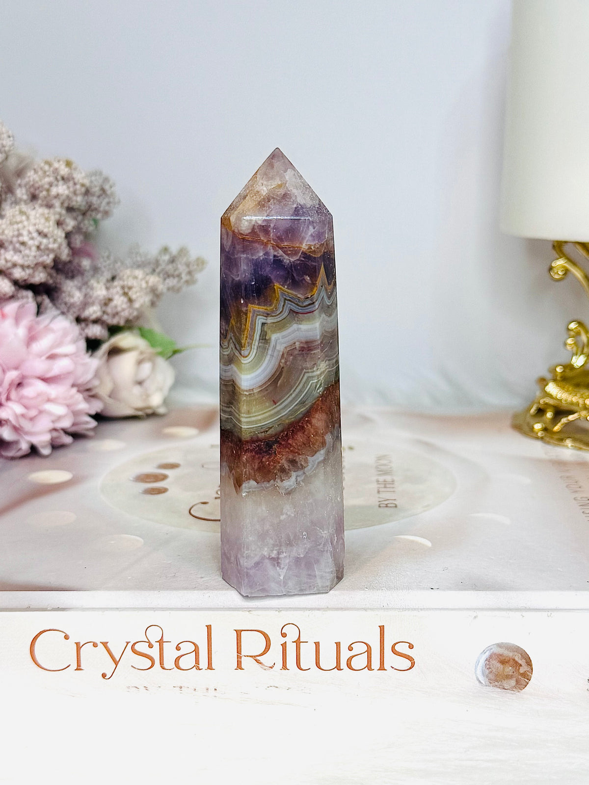 Crazy Lace Amethyst Tower 9cm