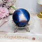 High Grade Blue Agate Sphere on Stand 250g