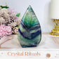 Rainbow Fluorite Flame 9cm (light used in pic)