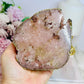 Large Pink Amethyst Druzy Chunky Coaster with Gold Plating 285g