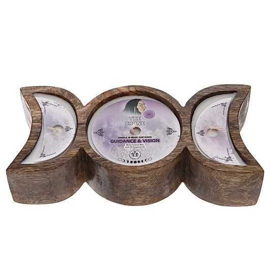 The Crone Triple Moon Sage Candle - Guidance and Vision 22cm x 10cm