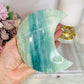 Large Sky Blue Quartz Carved Chunky Moon On Stand 25cm 626grams