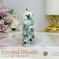 Chunky Moss Agate Tower 9cm