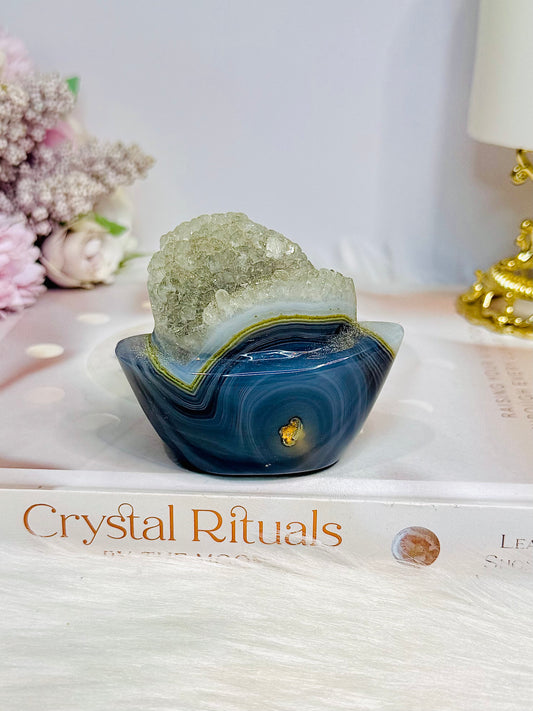 Druzy Agate Carved Freeform 193g