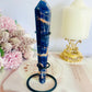 Sodalite Carved Wand | Tower on Stand 17cm